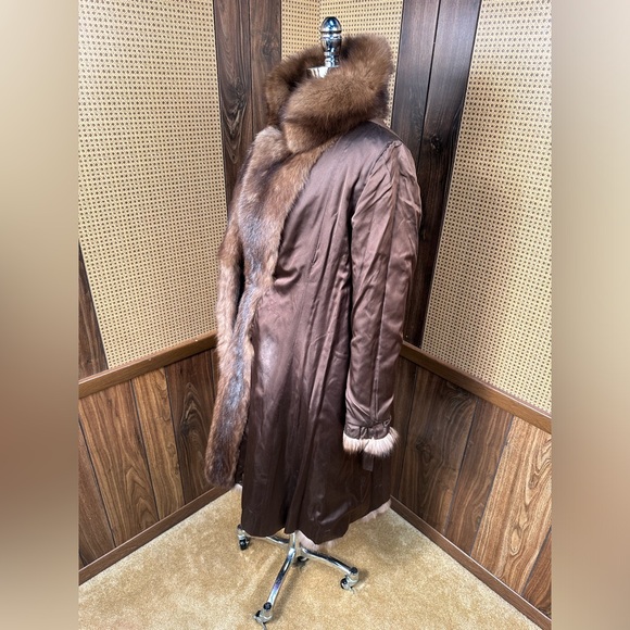 VINTAGE BERGDORF GOODMAN FULL LENGTH RUSSIAN SABLE FUR COAT JACKET SMALL - Picture 9 of 12